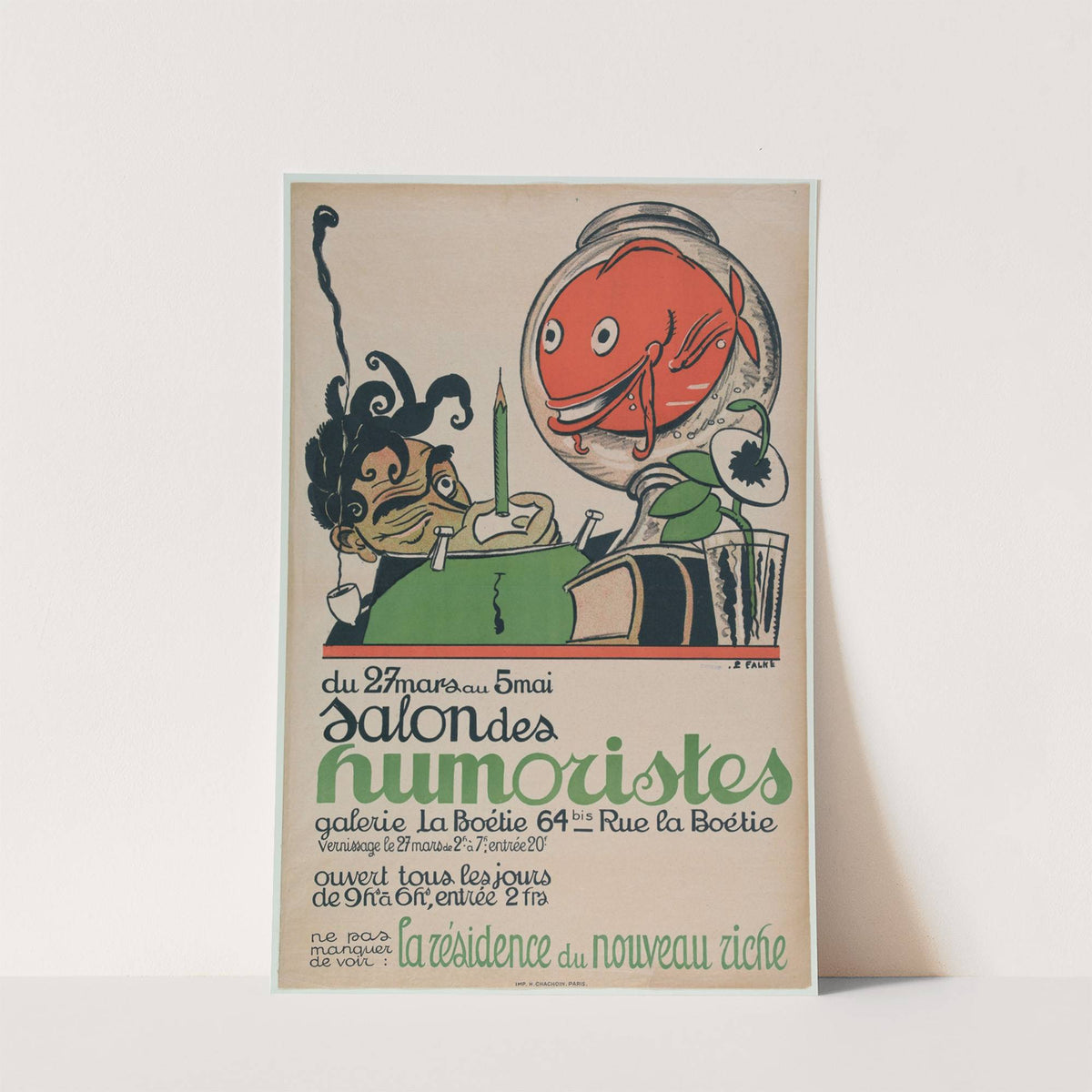 Du 27 mars au 5 mai Salon des humoristes galerie La Boétie 64 bis Rue la Boétie (1920) by Pierre Falké