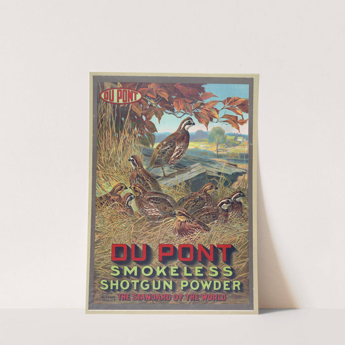 Du Pont smokeless shotgun powder – the standard of the world (1913) by Sackett & Wilhelms Litho.