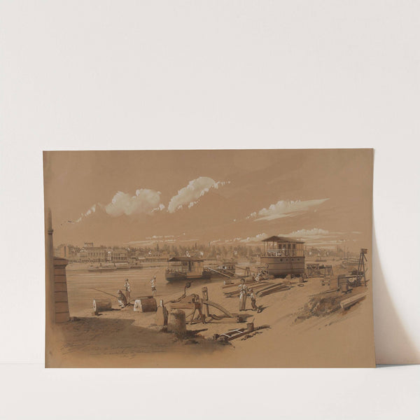 Du Viaduc du Point du jour au pont de Grenelle, chantier de construction des bateaux mouches (1885) by Jules-Adolphe Chauvet