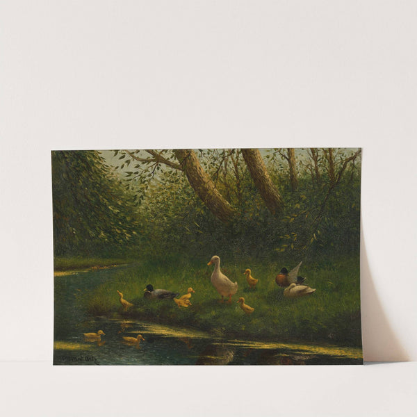 Ducks by the Pond by Constant David Ludovic Artz