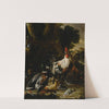 Ducks, hens and other fowl in a yard by Melchior d'''Hondecoeter