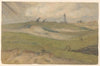 Duinlandschap met vuurtoren en nettenboeters