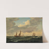 Dutch Koff And Ship Of The Line In A Moderate Breeze (1840) by Anton Melbye