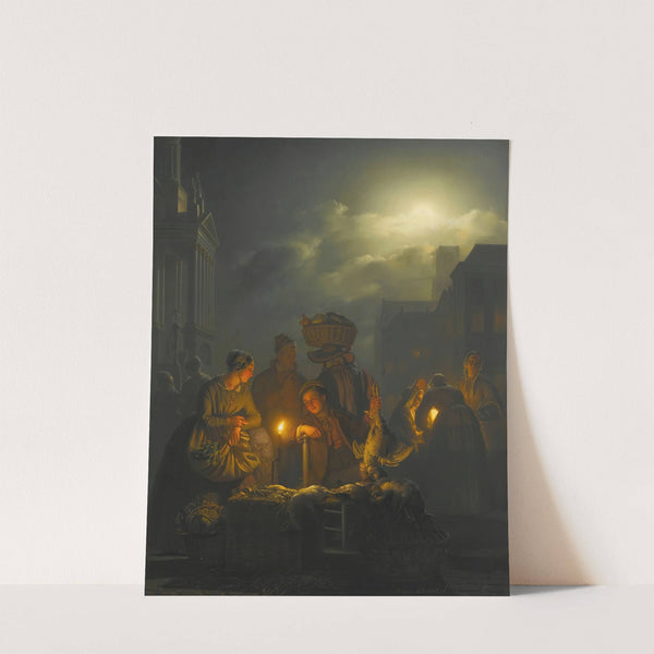 Dutch night market in the Kaasmarkt, Rotterdam by Petrus van Schendel