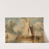 Dutch sailing boats on the Zuyder Zee with a distant windmill (1864) by Edward William Cooke