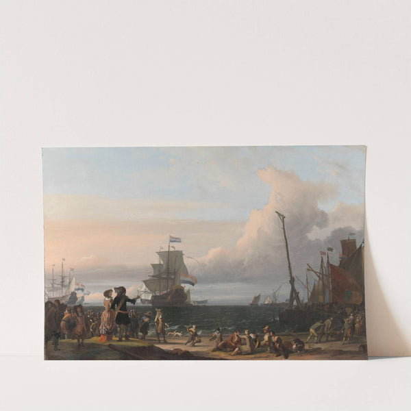 Dutch Ships in the Roads of Texel; in the middle the &#8216;Gouden Leeuw&#8217;, the Flagship of Cornelis Tromp (1671) by Ludolf Backhuysen