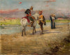 Eastern scene against a landscape