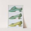 Eau-de-nil satin shoe worn by Miss Ada Cavendish as Lady Teazle by T. Watson Greig