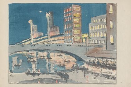 Ebisubashi bridge, a business center (1947)