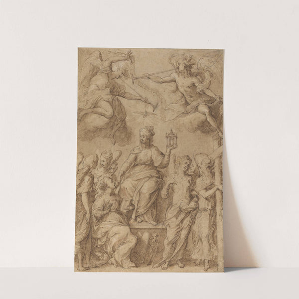 Ecclesia Surrounded by Angels Holding the Instruments of the Passion by Bernardo Strozzi