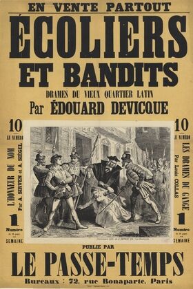 Ecoliers et bandits, drames du vieux quartier latin, par Edouard Devicque (1889)