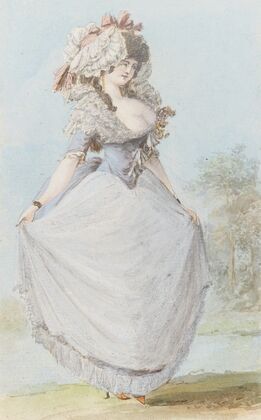 Edeldame in Kleidung des Rokoko (1784)