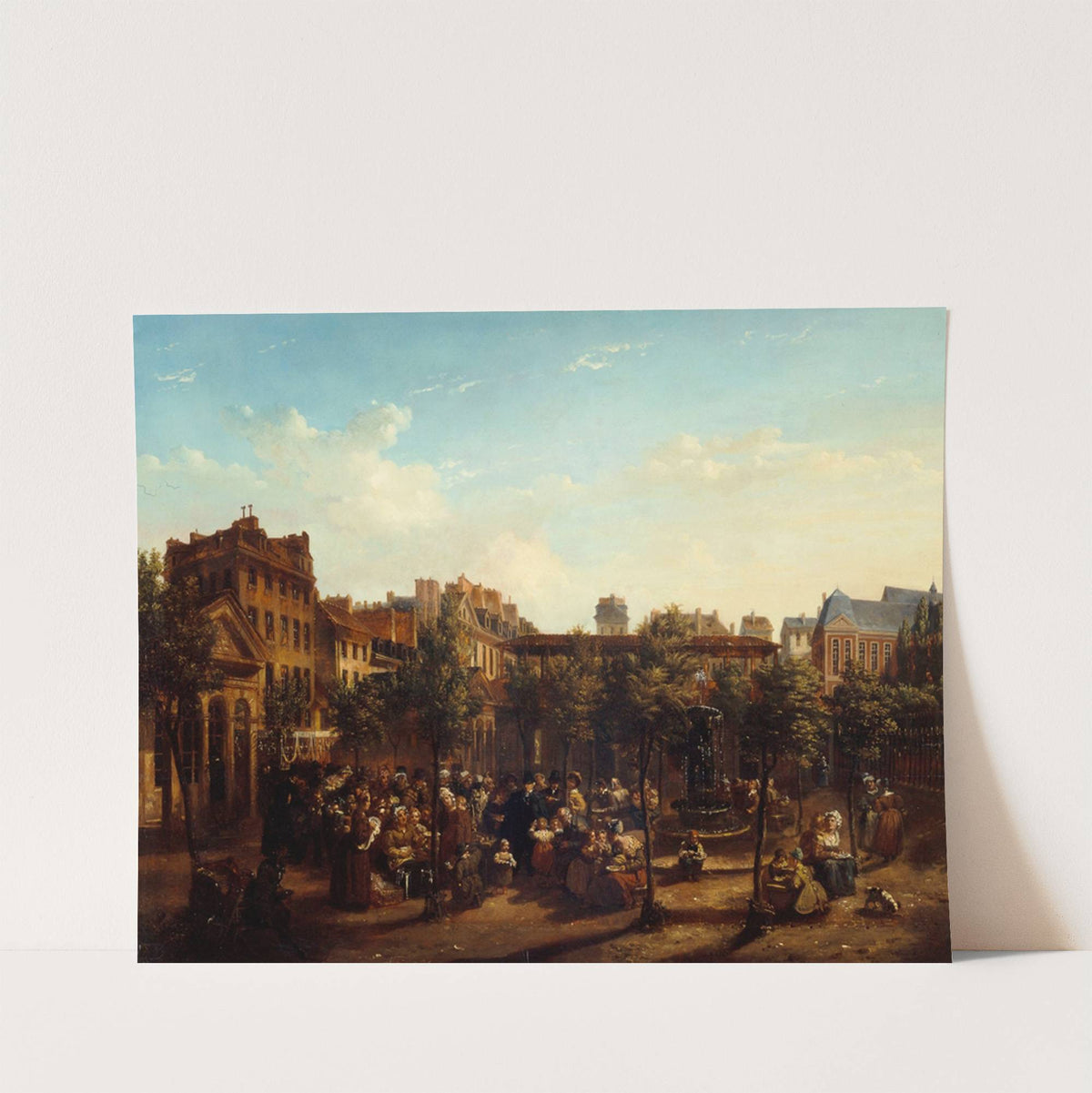 Edme Champion (1764-1852), dit ‘l’homme au petit manteau bleu’, distribuant de la soupe et du pain sur la place du marché Saint-Martin (1834) by Jean Baptiste Lecoeur