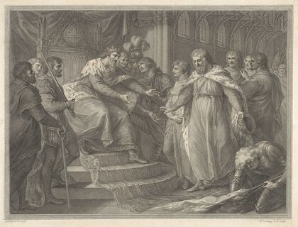 Edward, Prince of Wales, Presenting the Captive King John of France and His Sons to His Father Edward the Third After the Battle of Poictiers