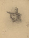 Edward Winslow, sketch for Signing of the Compact in the Cabin of the Mayflower