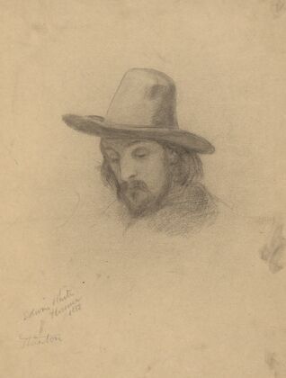 Edward Winslow, sketch for Signing of the Compact in the Cabin of the Mayflower