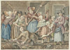 Een man die zijn vrouw had geslagen wordt in de Vinkestraat te Amsterdam door een groep vrouwen bestraft, 1768