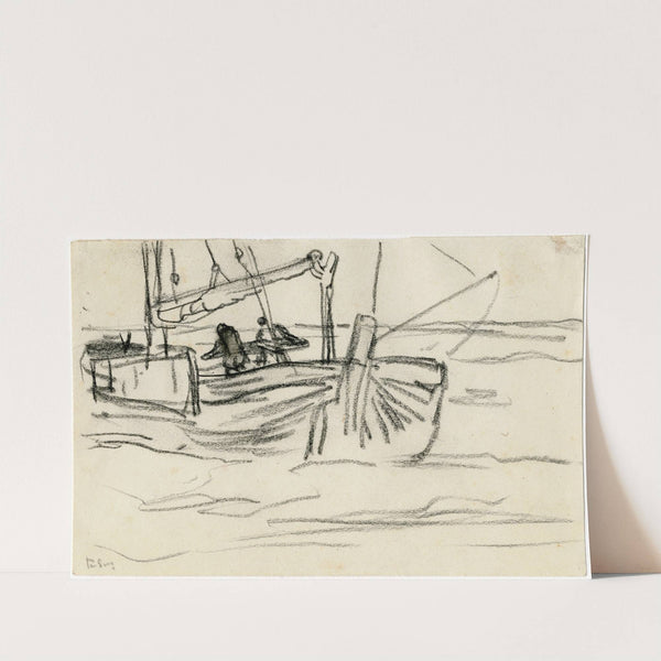 Een zeilschip op zee by Frans Smissaert