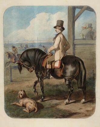 Eequestrian portrait of Adam Krasiński at a race in Warsaw (1854)