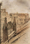 Effets de toits, rue Saint Séverin, 1906, vue du haut de l’église Saint-Séverin (1915-1945)