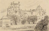 Eglise à demi-cachée par des arbres (1947)