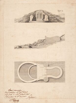 Egyptian ediface built into a hill