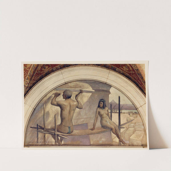 Egyptian hieroglyphics mural in Evolution of the Book series by John White Alexander