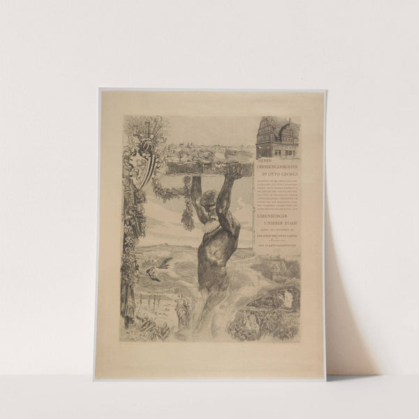 Ehrenbürgerbrief für Oberbürgermeister Dr. Otto Georgi (1899) by Max Klinger