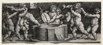 Eight Nude Children at a Well (1539)