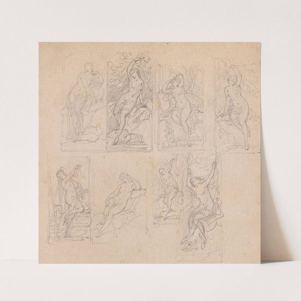 Eight Studies of Nude Woman by Nicaise De Keyser