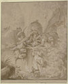 Ein Bär in einer Schlucht von einem Rudel Hunde gestellt (1746)