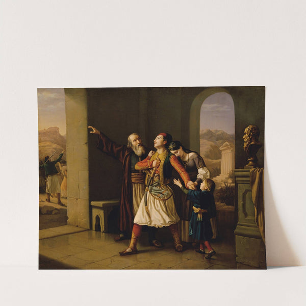 Ein griechischer Krieger nimmt Abschied by Leopold Loeffler