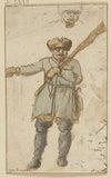 Ein Jäger mit Gewehr und Pelzmütze