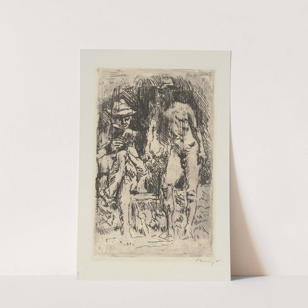 Ein lesender und ein stehender männlicher Akt (Dr. von Fischer) (1922) by Max Slevogt