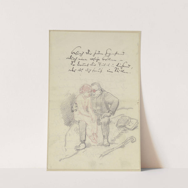 Ein Mädchen auf dem Schoß eines Älteren by Rudolf Gudden