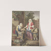Eine Dame mit einem Knaben kauft Äpfel ein by Jacobus Buys