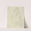 Eine Mutter, ihr Kind umarmend by Marie Ellenrieder
