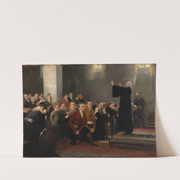Einsegnung von Lützows Schwarzen Freiwilligen in der Kirche zu Rogau bei Zobten in Schlesien im Jahre 1813 (1891) by Arthur Kampf