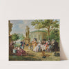 Elegant figures dining in a classical garden by Niklas Lafrensen