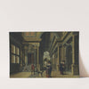 Elegant figures in a courtyard by Dirck Van Delen
