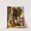 Elegant figures on the terrace of a country house by John Callcott Horsley