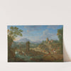 Elegant Hunting Party In An Extensive Landscape With Mountains Beyond by Hendrik Frans Van Lint