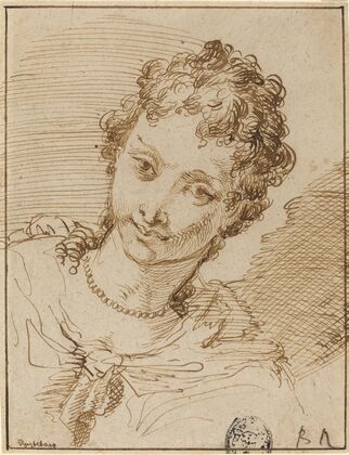 Elegant Young Woman with a Pearl Necklace