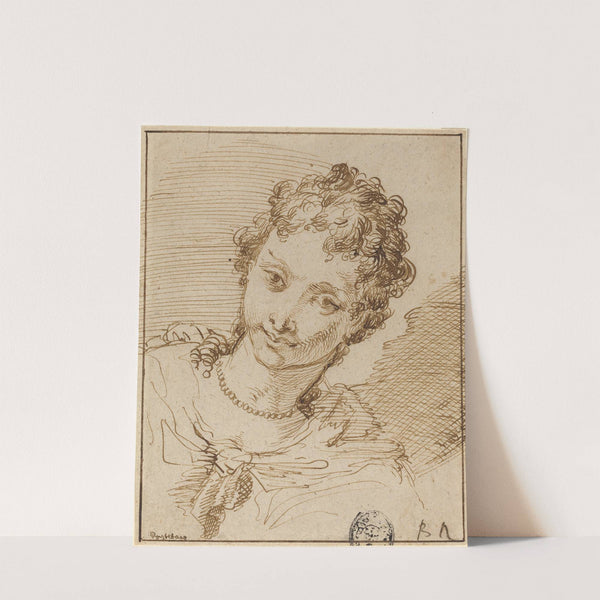 Elegant Young Woman with a Pearl Necklace by Francesco Fontebasso