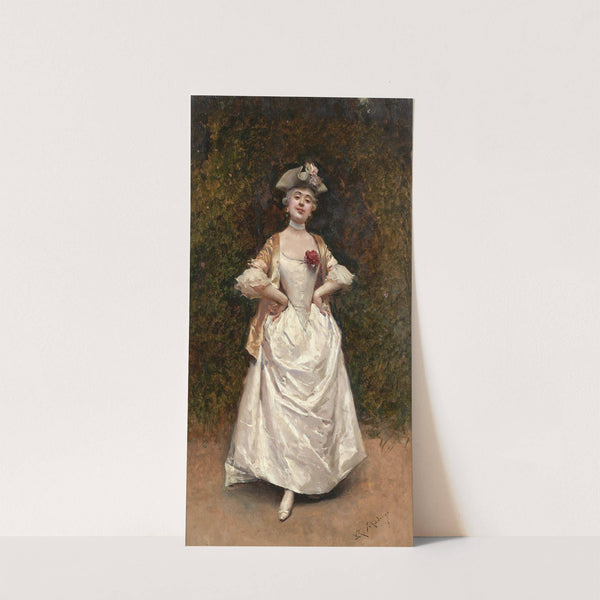 Elégante à la robe blanche by Luis de Madrazo y Kuntz