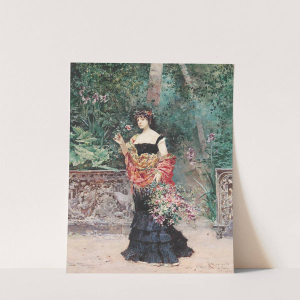 Elegante Dame im Park by Ludovico Marchetti