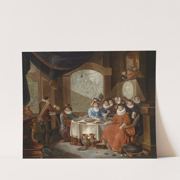 Elegante Gesellschaft bei einem festlichen Essen by Frans Xaver Hendrick Verbeeck