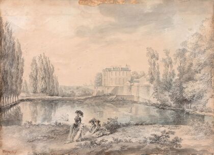 Elégantes dans le parc du château de Villette