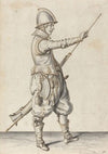 Elegantly Dressed Soldier Tamping His Caliver