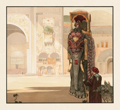 Elephant with trappings (1903)